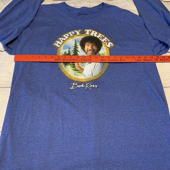 Bob Ross T Shirt Men XL Blue Graphic Happy Trees Joy of Painting Retro Fun - Picture 3 of 6